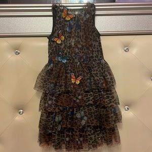 Hannah Banana leopard and butterfly dress beautiful for fall outdoor portraits